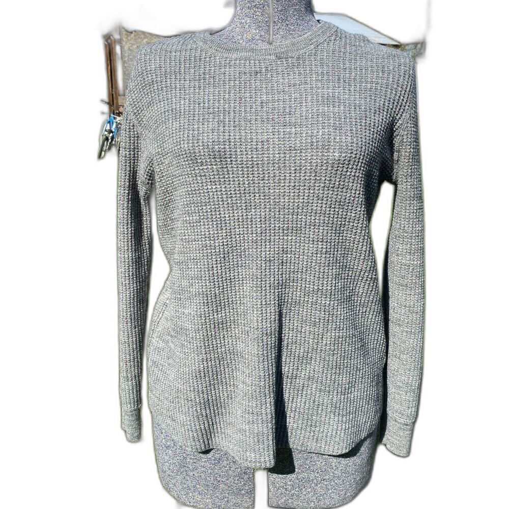 H&M Men's Wool Blend Waffle Knit Casual Pullover Sweater Med Grey VGC Size M